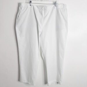 L.L. Bean Women's Classic Fit White Pant Plus Size 22W Dressy Casual Workwear